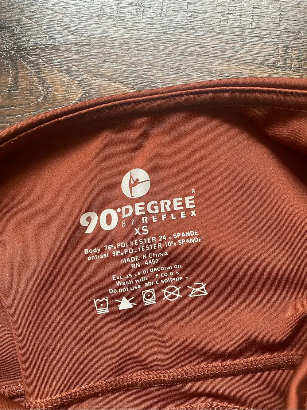 90 Degree By Reflex High-Waist Pocket Leggings - Dark Terracotta (Rust) - Picture 6 of 6